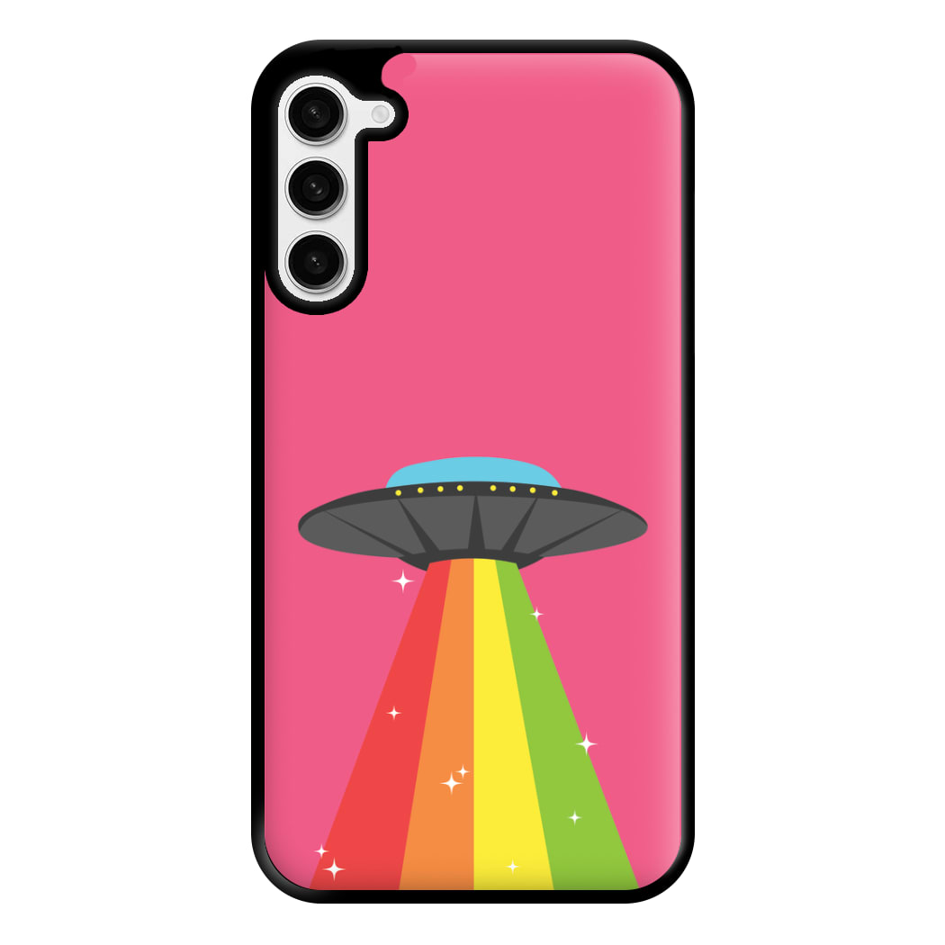 Rainbow Alien Spaceship Phone Case for Galaxy S23 Plus