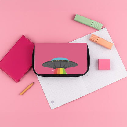 Rainbow Alien Spaceship Pencil Case