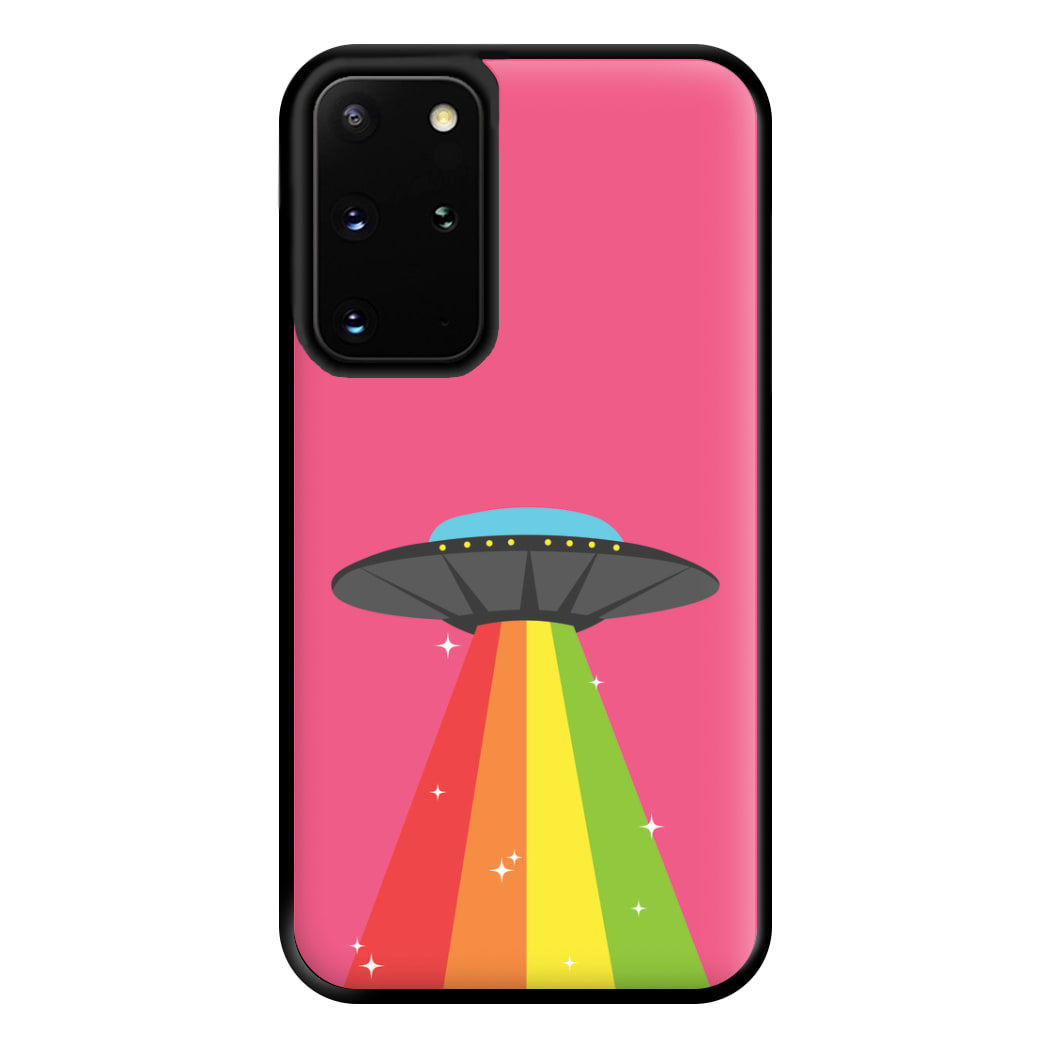 Rainbow Alien Spaceship Phone Case for Galaxy S20 Plus