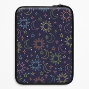 Sun, Moon And Stars Pattern Rainbow Laptop Sleeve 1