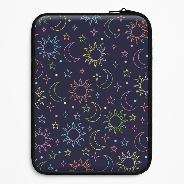 Sun, Moon And Stars Pattern Rainbow Universal Laptop Sleeve