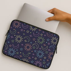 Sun, Moon And Stars Pattern Rainbow MacBook Case