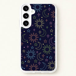 Sun, Moon And Stars Pattern Rainbow Phone Case for Galaxy S26