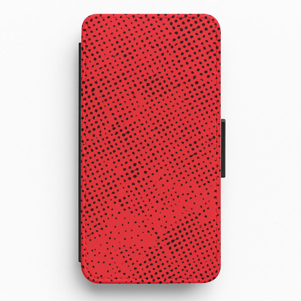 Red Comic Pattern Flip / Wallet Phone Case