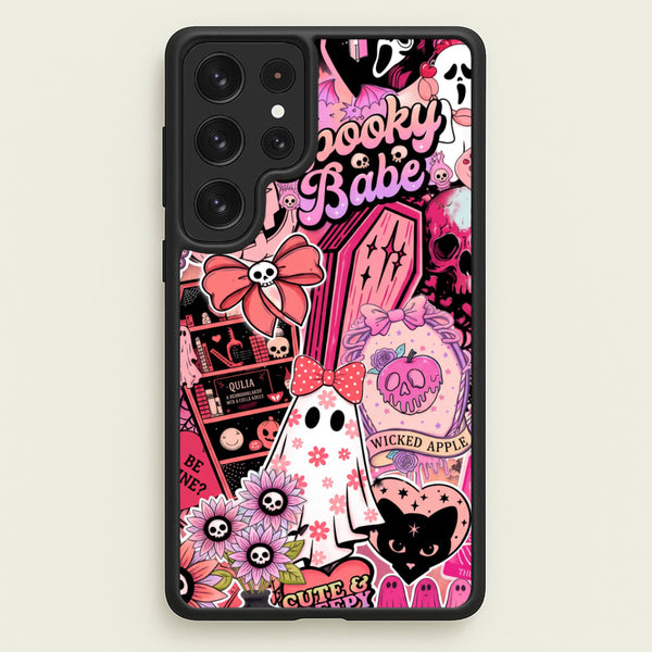 Spooky Babe Sticker Collage Phone Case - Galaxy S23 Ultra / Standard
