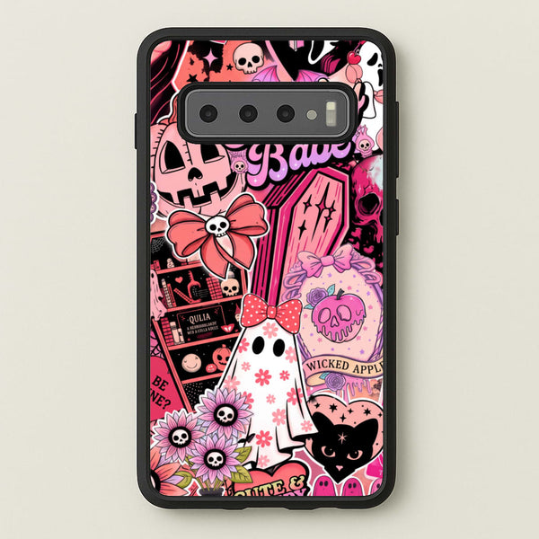 Spooky Babe Sticker Collage Phone Case - Galaxy S10 Plus / Standard