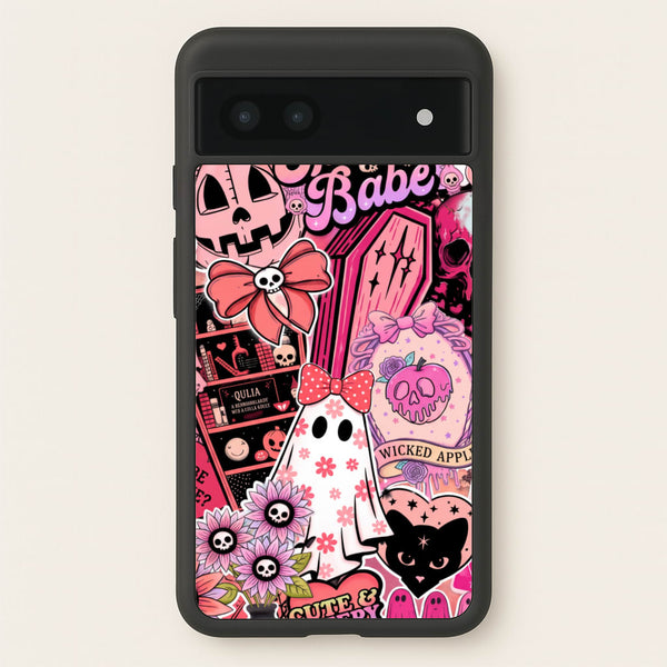 Spooky Babe Sticker Collage Phone Case - Google Pixel 6a / Standard