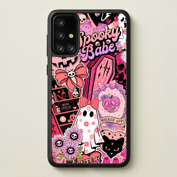 Spooky Babe Sticker Collage Phone Case - Galaxy A71 / Standard