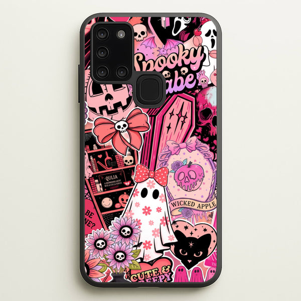 Spooky Babe Sticker Collage Phone Case - Galaxy A21s / Standard