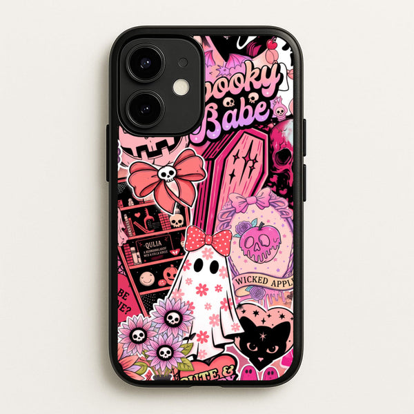 Spooky Babe Sticker Collage Phone Case - iPhone 12 / 12 Pro / Standard