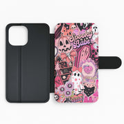 Spooky Babe Sticker Collage Flip / Wallet Phone Case 2