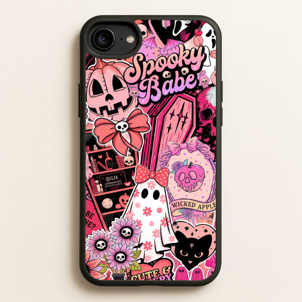 Spooky Babe Sticker Collage Phone Case - iPhone 6 / 7 / 8 / SE / Standard