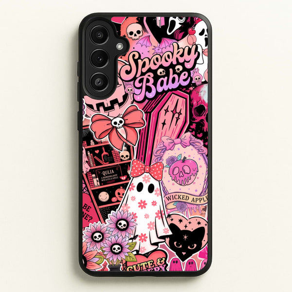 Spooky Babe Sticker Collage Phone Case - Galaxy A34 / Standard