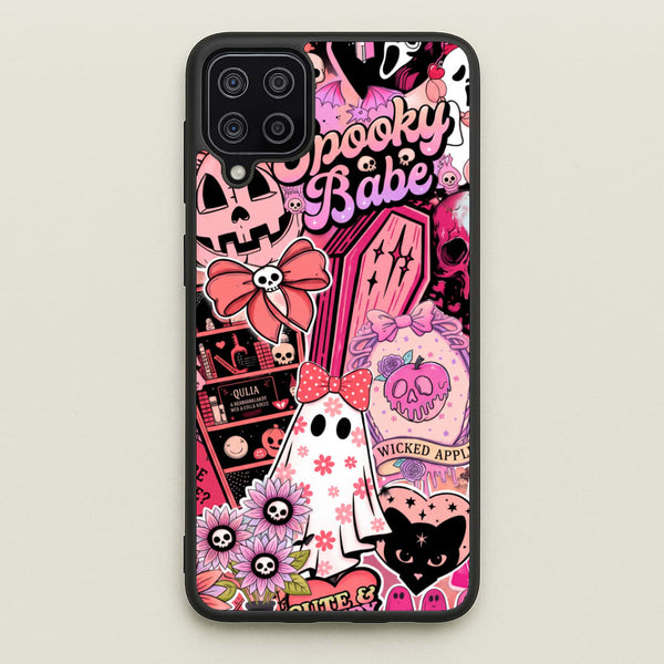 Spooky Babe Sticker Collage Phone Case - Galaxy A12 / Standard
