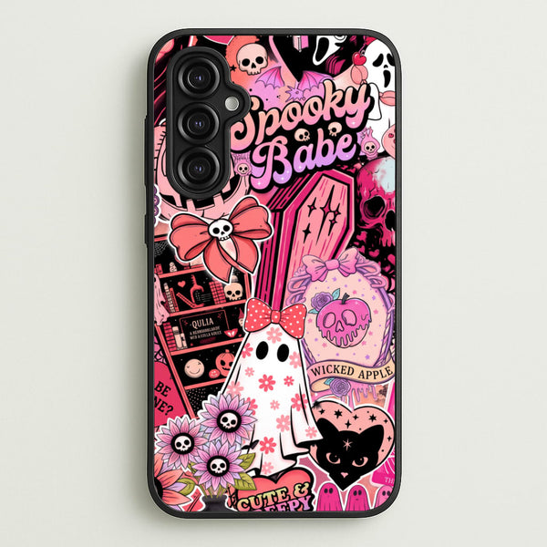 Spooky Babe Sticker Collage Phone Case - Galaxy A14 / Standard