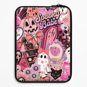 Spooky Babe Sticker Collage Laptop Sleeve 1