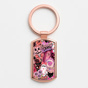 Spooky Babe Sticker Collage Luxury Keyring 4