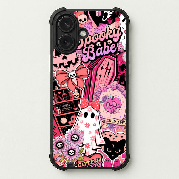 Spooky Babe Sticker Collage Phone Case — Bumper case