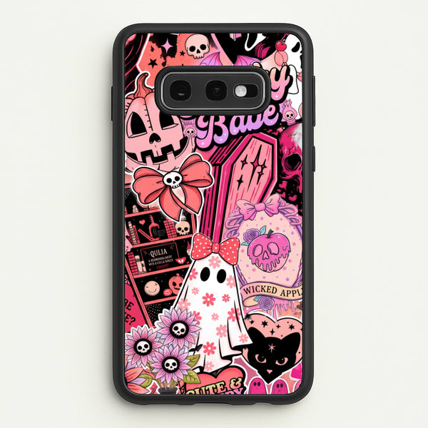 Spooky Babe Sticker Collage Phone Case - Galaxy S10e / Standard
