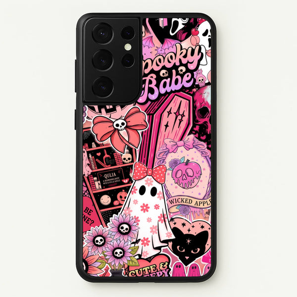 Spooky Babe Sticker Collage Phone Case - Galaxy S21 Ultra / Standard