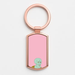 Muscly Squidward Rose Gold Keyring