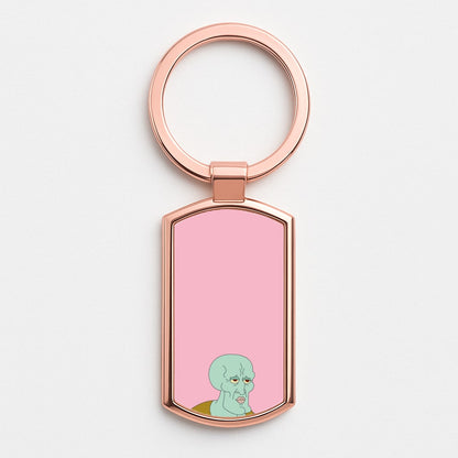 Muscly Squidward Rose Gold Keyring