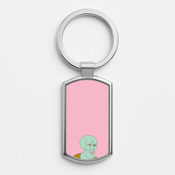 Muscly Squidward Silver Keyring