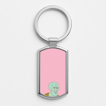 Muscly Squidward Silver Keyring