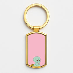 Muscly Squidward Gold Keyring
