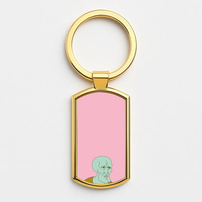 Muscly Squidward Gold Keyring