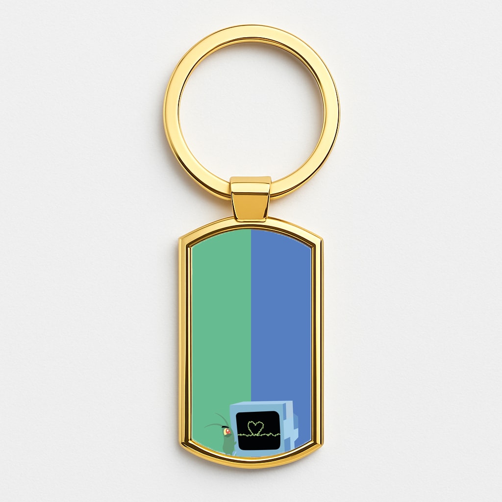 Plankton And Karen Gold Keyring