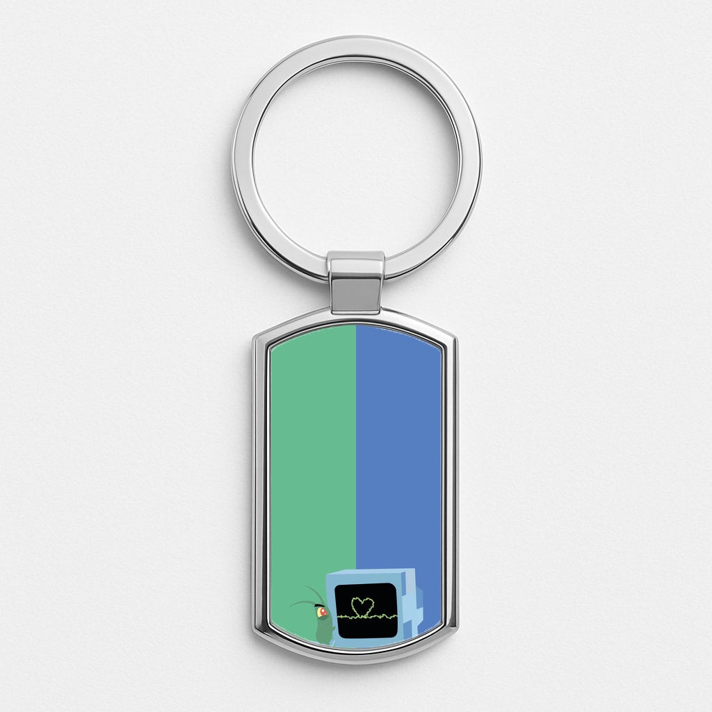 Plankton And Karen Silver Keyring