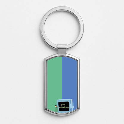 Plankton And Karen Silver Keyring