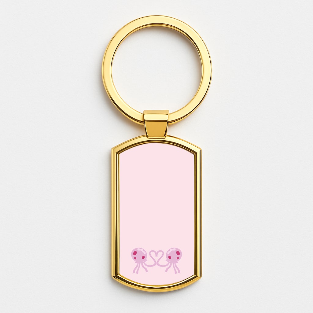 Love Heart Gold Keyring