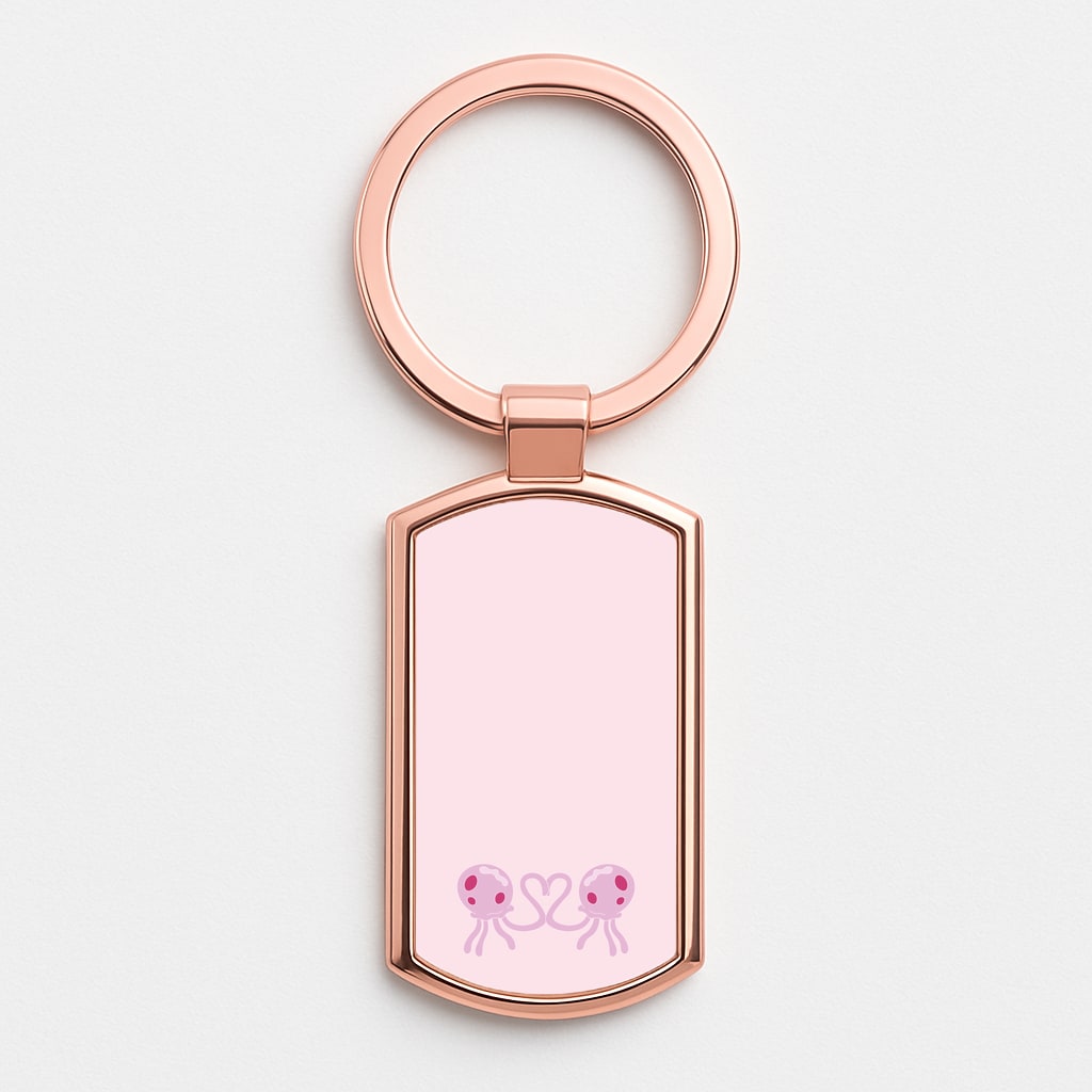 Love Heart Rose Gold Keyring