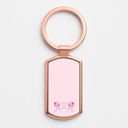 Love Heart Rose Gold Keyring