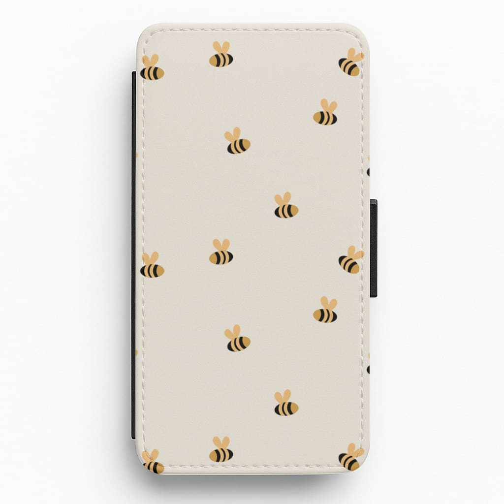 Spring Bee Pattern Flip / Wallet Phone Case
