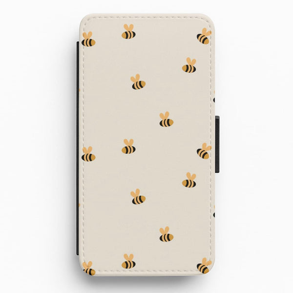 Spring Bee Pattern Flip / Wallet Phone Case