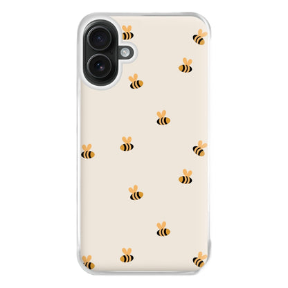 Spring Bee Pattern Phone Case for iPhone 16 Plus