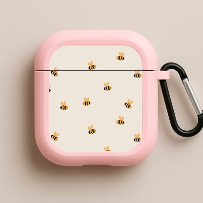 Spring Bee Pattern Pink AirPods Case