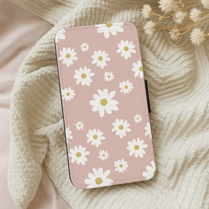 Spring Daisy Pattern Wallet Phone Case