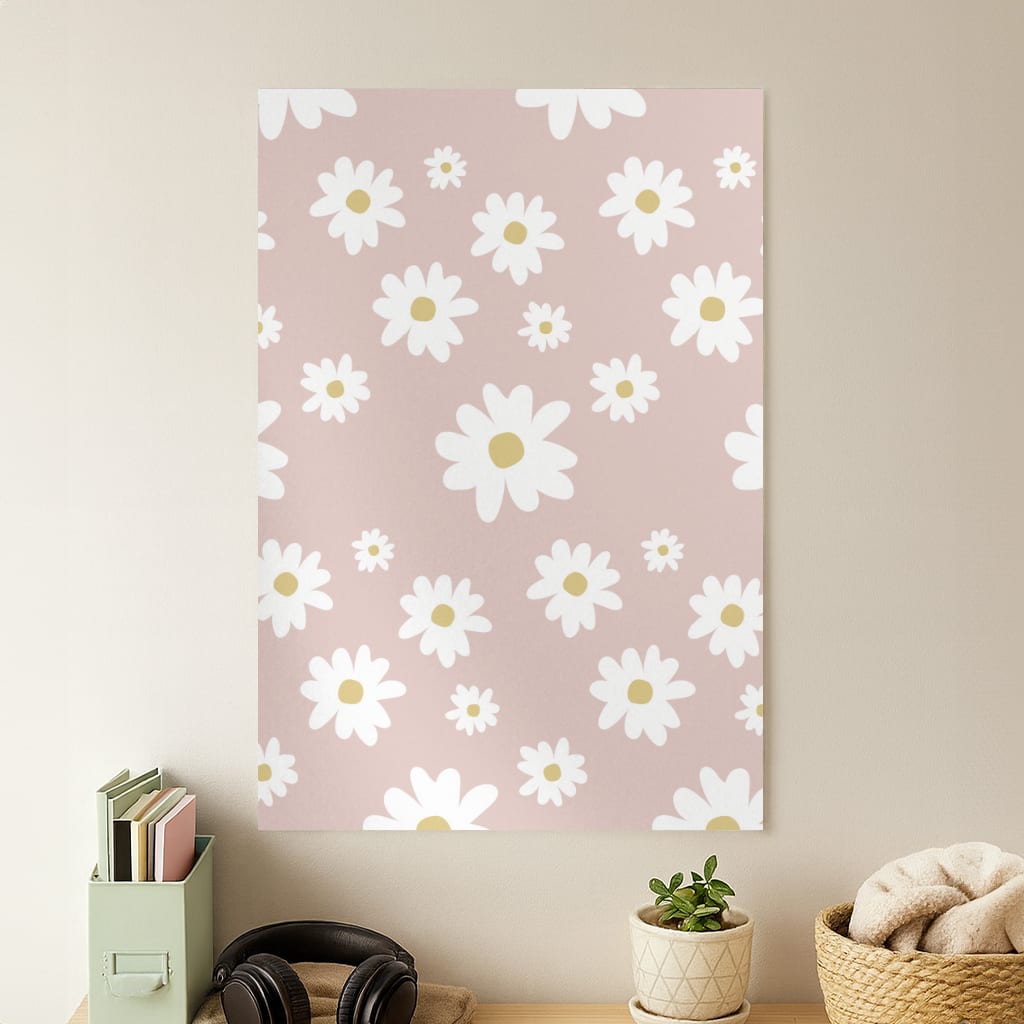 Spring Daisy Pattern Poster