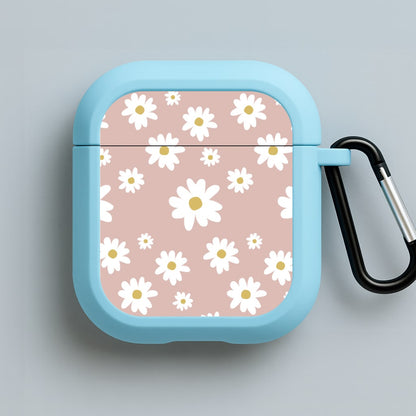 Spring Daisy Pattern Blue AirPods Case