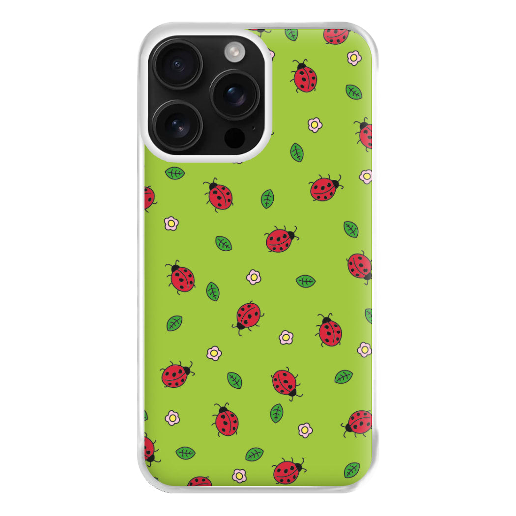 Ladybugs And Flowers - Spring Patterns Phone Case