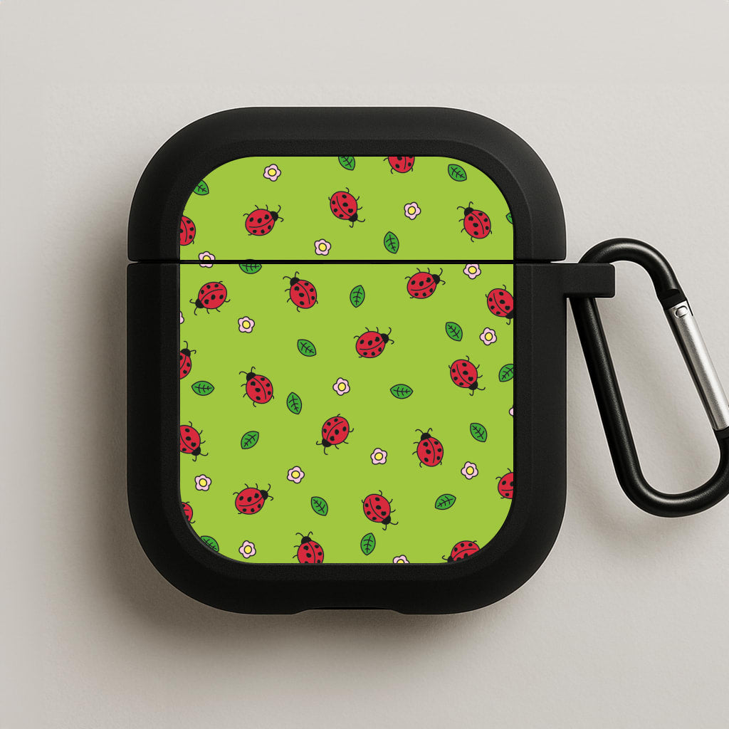Ladybugs And Flowers - Spring Patterns AirPods Case
