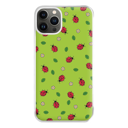 Ladybugs And Flowers - Spring Patterns Phone Case for iPhone 13