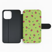Ladybugs And Flowers - Spring Patterns Flip / Wallet Phone Case 2