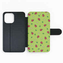 Ladybugs And Flowers - Spring Patterns Flip Phone Case