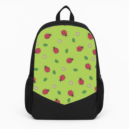 Ladybugs And Flowers - Spring Patterns Large Backpack