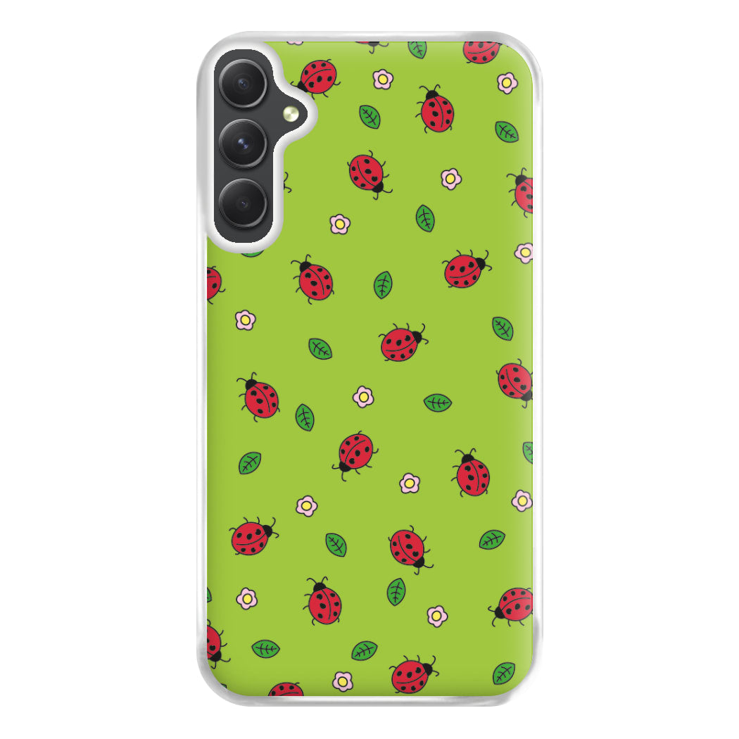 Ladybugs And Flowers - Spring Patterns Phone Case for Galaxy A34